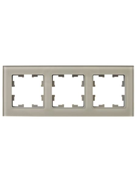 Рамка 3-м BRITE РУ-3-2-БрД стекло дым. IEK BR-M32-G-K30