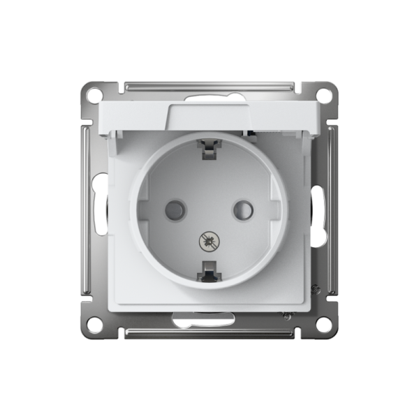 Розетка AtlasDesign 16А IP20 с заземл. защ. шторки с крышкой механизм лотос SE ATN001346