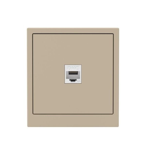 Розетка компьютерная 1-м KANT RJ45 кат.6A без шторки ванильн. марципан DKC 7015673