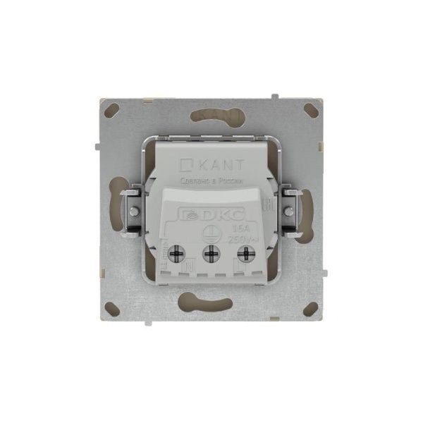 Розетка силовая KANT 2P+E защ. шторки ванильн. марципан DKC 7015033