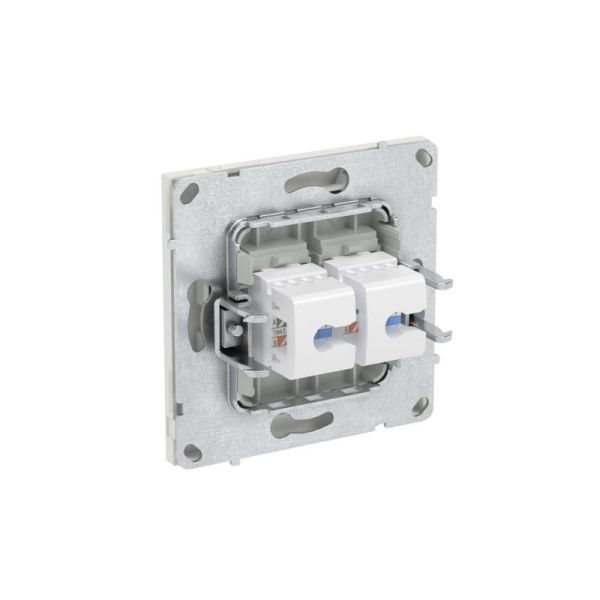 Розетка компьютерная 2-м KANT RJ45 кат.5E без шторки бел. песок DKC 7010664