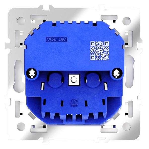Розетка 1-м СП S70 16А с USB A+A с заземл. защ. шторки механизм бел. глянцевый Voltum VLS040401