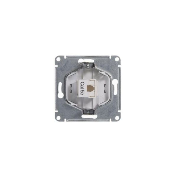 Розетка компьютерная 1-м СП Glossa RJ45 кат.5E механизм бел. SE GSL000181K