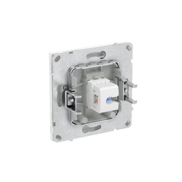Розетка компьютерная 1-м KANT RJ45 кат.6A без шторки бел. магнолия DKC 7000673