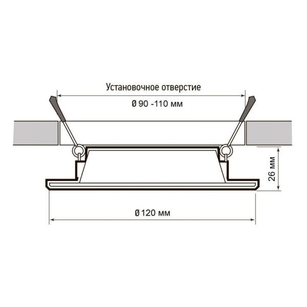Светильник светодиодный PLED DL7 WH Downlight 10Вт 4000К 120х26мм IP54 ДВО встраив. Pro JazzWay 5042520