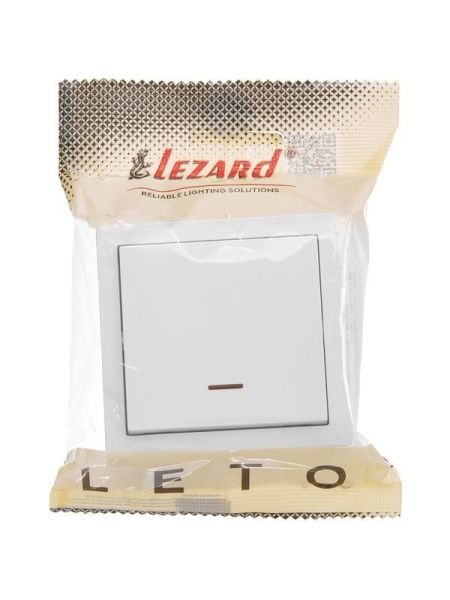 Выключатель 1-кл. ОП LETO 10А IP20 с индикацией бел. LEZARD 752-0200-111