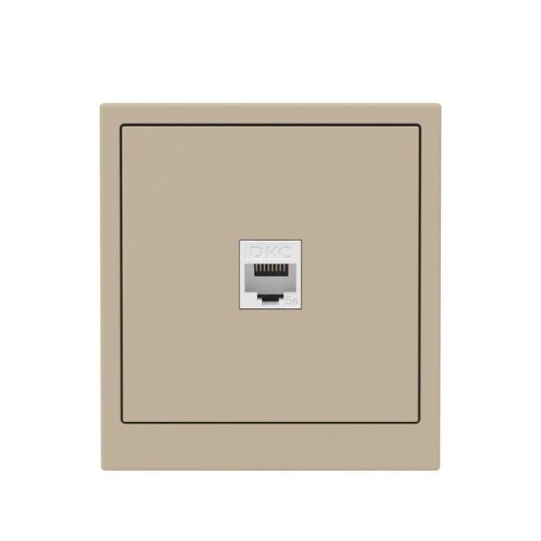 Розетка компьютерная 1-м KANT RJ45 кат.5E без шторки ванильн. марципан DKC 7015663