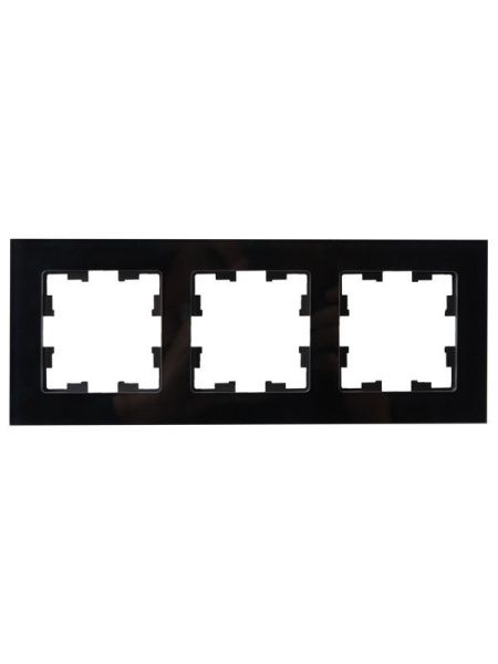 Рамка 3-м BRITE РУ-3-2-БрЧ стекло черн. IEK BR-M32-G-K02