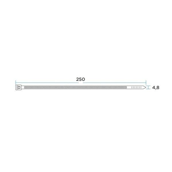Хомут кабельный 4.8х250 нейл. бел. (уп.100шт) Rexant 07-0250-5