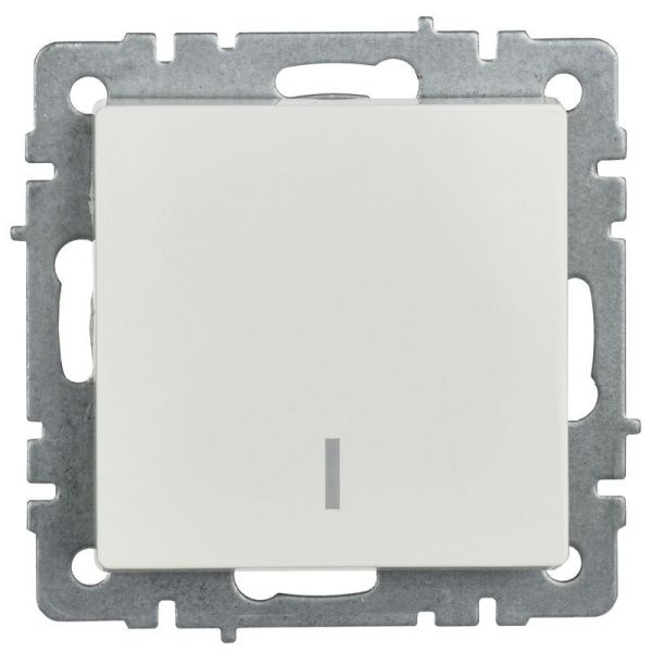 Выключатель 1-кл. СП BRITE ВС10-1-1-БрБ 10А с индик. механизм бел. IEK BR-V10-1-10-K01